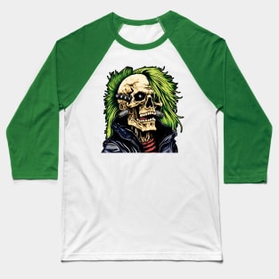 Punk Rocker Skeleton (for color background) Baseball T-Shirt